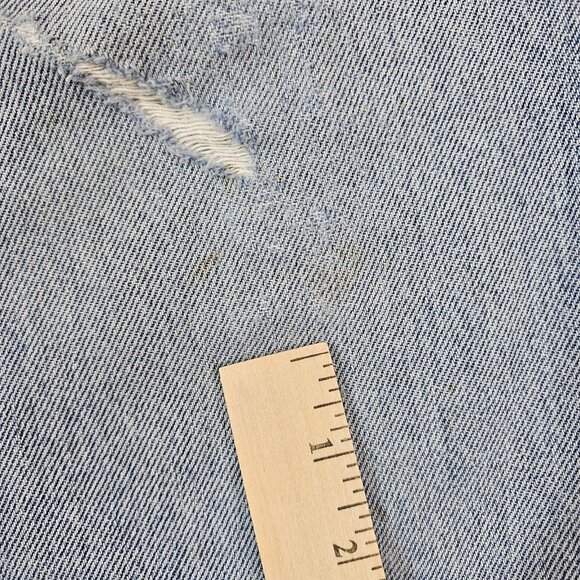 Lee Jeans Mens 34x32 Y2K Blue Denim Light Stone Wash Regular Fit Distressed Norm - Picture 14 of 16